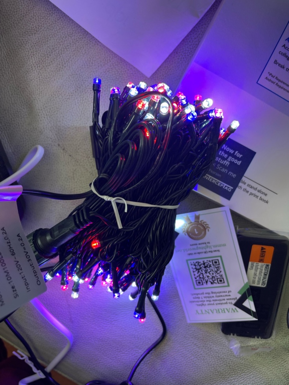 Multicolor LED String Lights - Blue, Red, White